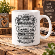 Herzbotschaft Tasse für Söhne von der Mutter – Ich bin kein perfekter Sohn