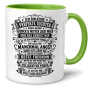 Herzbotschaft Tasse Tochter Mutter Geschenk Verrückte Mama Spruch 330 ml