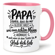 Herzbotschaft Tasse Papa Geschenk von Tochter Danksagung Tochter an Papa