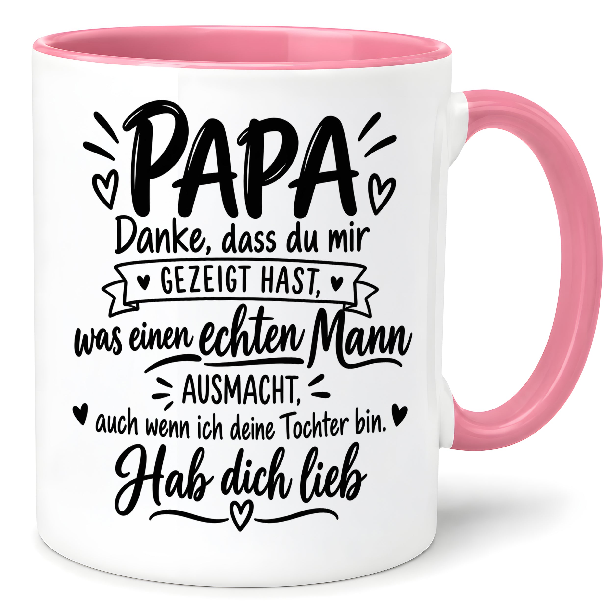 Herzbotschaft Tasse Papa Geschenk von Tochter Danksagung Tochter an Papa