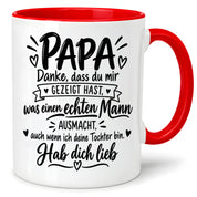 Herzbotschaft Tasse Papa Geschenk von Tochter Danksagung Tochter an Papa