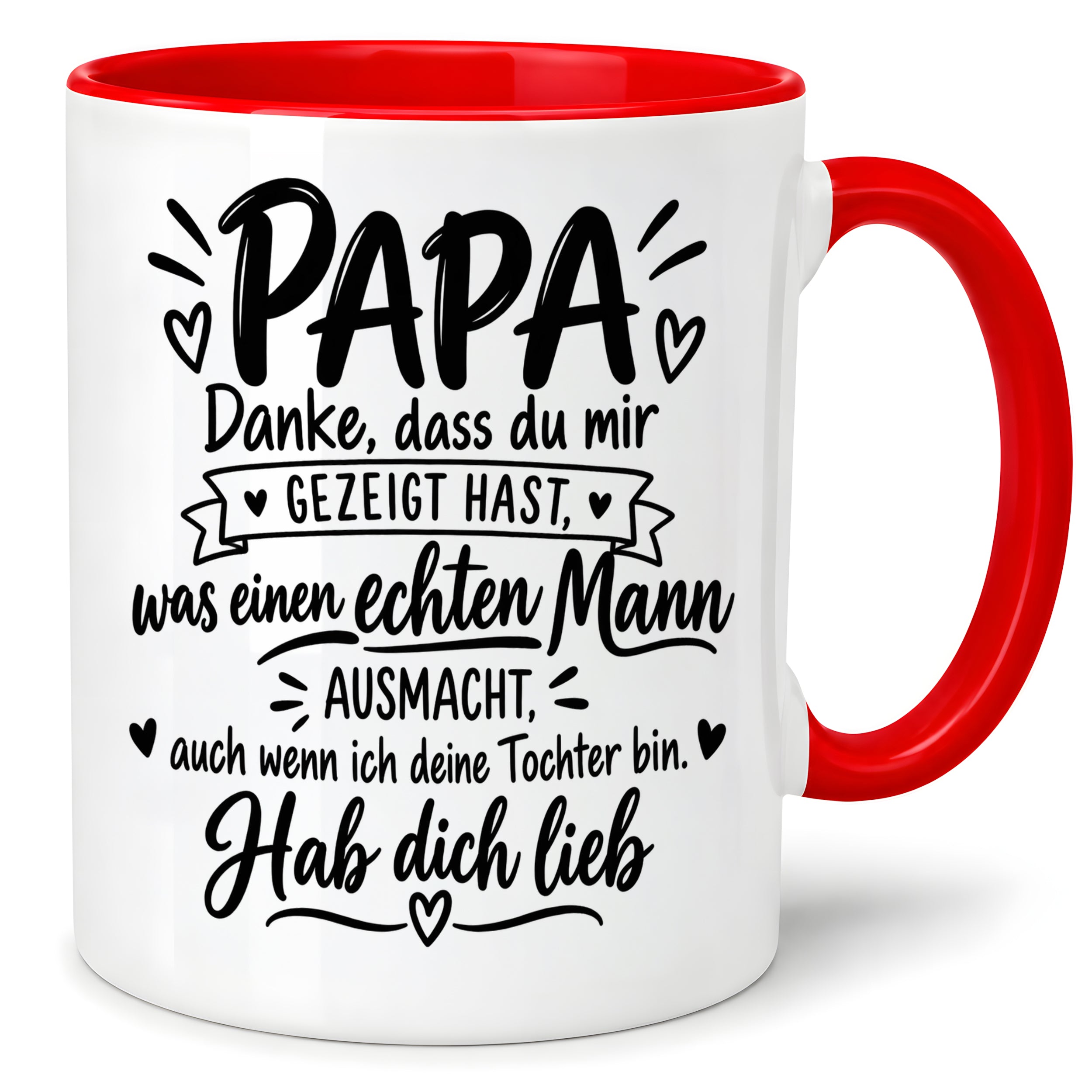 Herzbotschaft Tasse Papa Geschenk von Tochter Danksagung Tochter an Papa
