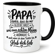 Herzbotschaft Tasse Papa Geschenk von Tochter Danksagung Tochter an Papa
