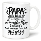 Herzbotschaft Tasse Papa Geschenk von Tochter Danksagung Tochter an Papa