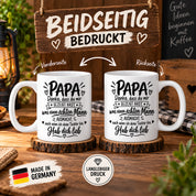 Herzbotschaft Tasse Papa Geschenk von Tochter Danksagung Tochter an Papa