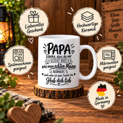 Herzbotschaft Tasse Papa Geschenk von Tochter Danksagung Tochter an Papa