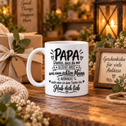 Herzbotschaft Tasse Papa Geschenk von Tochter Danksagung Tochter an Papa