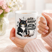Herzbotschaft Tasse Guten Morgen Ganz dünnes Eis Katze 330 ml Geschenk