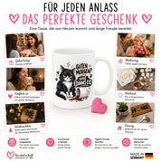 Herzbotschaft Tasse Guten Morgen Ganz dünnes Eis Katze 330 ml Geschenk