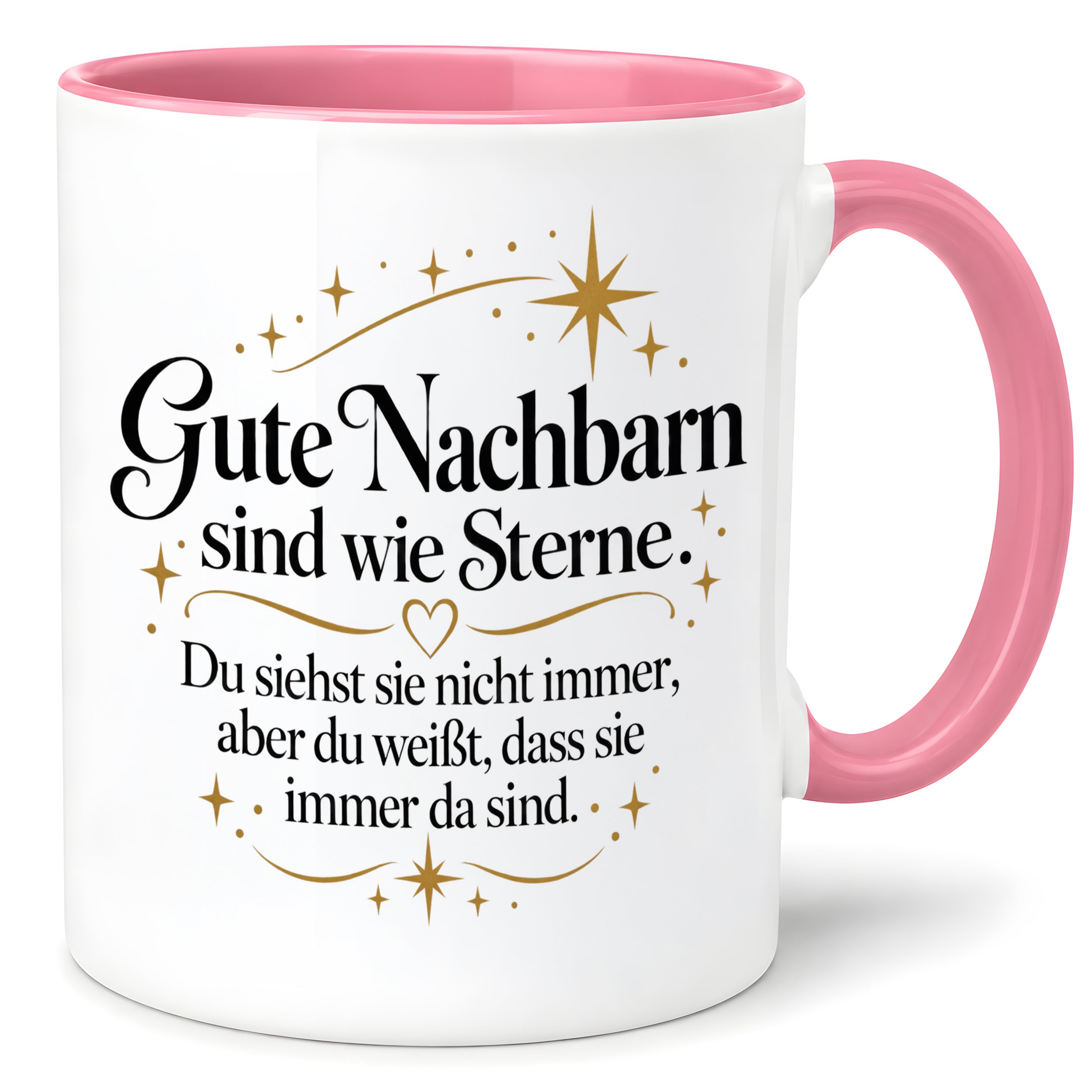 Herzbotschaft Tasse Gute Nachbarn sind wie Sterne Geschenk Nachbarschaft
