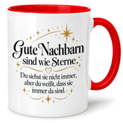 Herzbotschaft Tasse Gute Nachbarn sind wie Sterne Geschenk Nachbarschaft