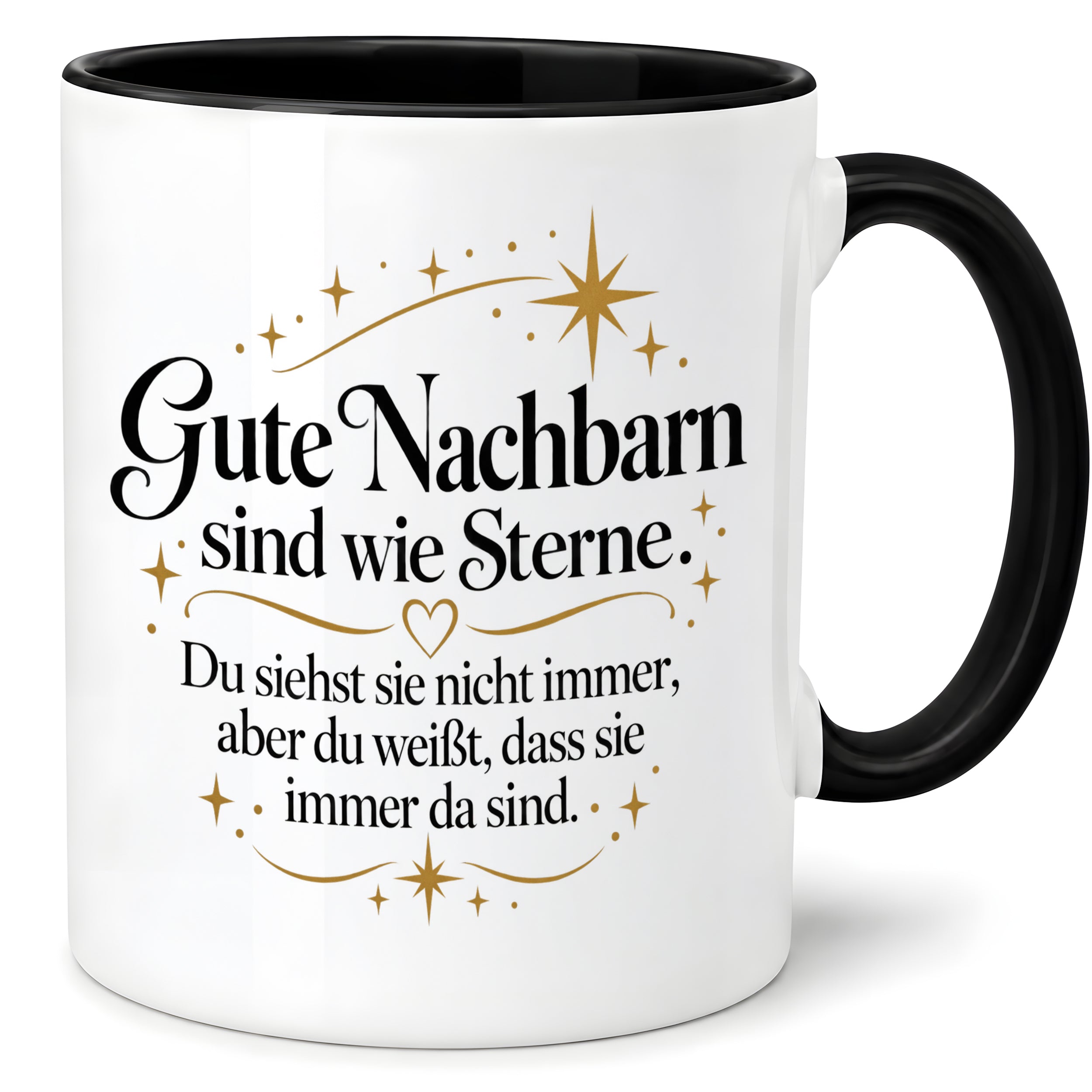 Herzbotschaft Tasse Gute Nachbarn sind wie Sterne Geschenk Nachbarschaft