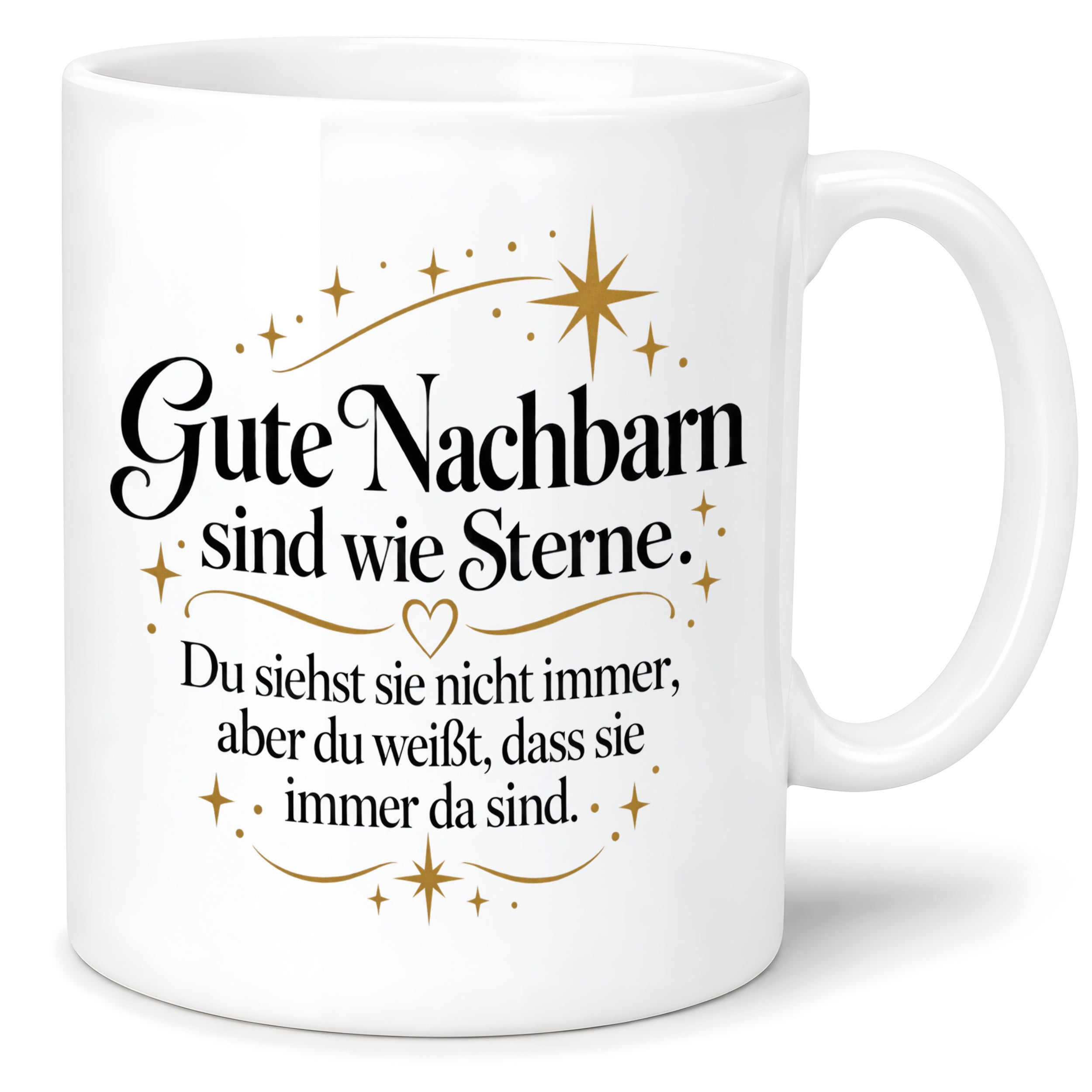 Herzbotschaft Tasse Gute Nachbarn sind wie Sterne Geschenk Nachbarschaft