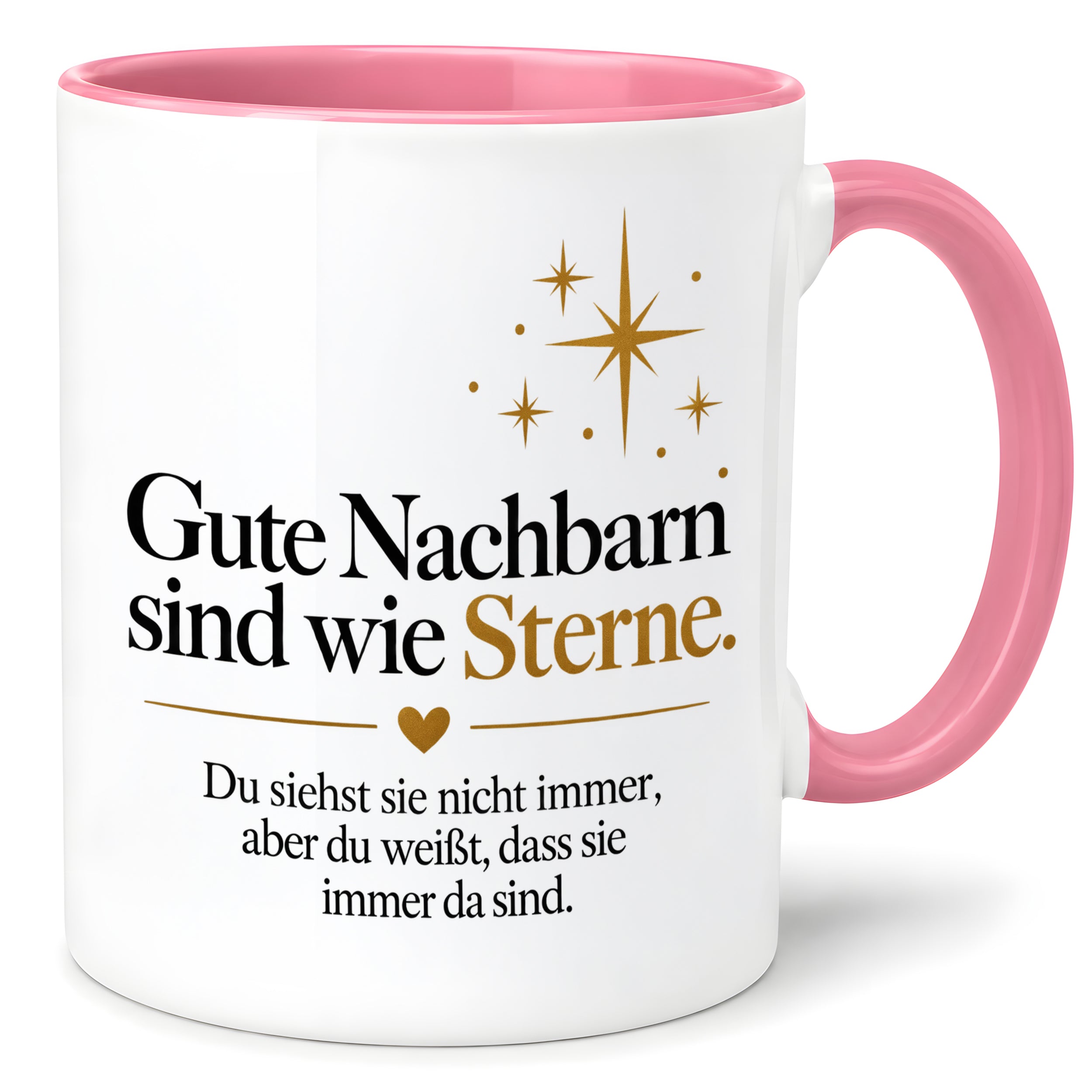 Herzbotschaft Tasse Gute Nachbarn sind wie Sterne Geschenk für die Nachbarn