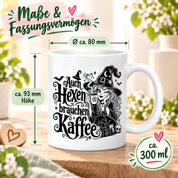 Herzbotschaft Tasse mit Spruch Auch Hexen brauchen Kaffee Geschenk