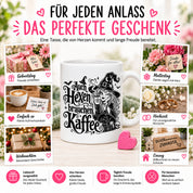Herzbotschaft Tasse mit Spruch Auch Hexen brauchen Kaffee Geschenk