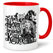 Herzbotschaft Tasse Auch Hexen brauchen Kaffee Lustige Geschenkidee
