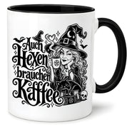 Herzbotschaft Tasse Auch Hexen brauchen Kaffee Lustige Geschenkidee