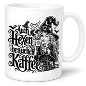 Herzbotschaft Tasse Auch Hexen brauchen Kaffee Lustige Geschenkidee