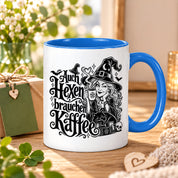Herzbotschaft Tasse Auch Hexen brauchen Kaffee Lustige Geschenkidee