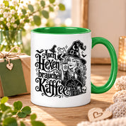 Herzbotschaft Tasse Auch Hexen brauchen Kaffee Lustige Geschenkidee