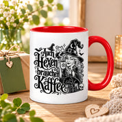 Herzbotschaft Tasse Auch Hexen brauchen Kaffee Lustige Geschenkidee