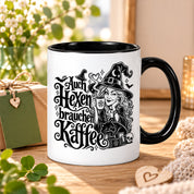 Herzbotschaft Tasse Auch Hexen brauchen Kaffee Lustige Geschenkidee