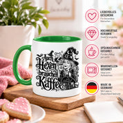 Herzbotschaft Tasse Auch Hexen brauchen Kaffee Lustige Geschenkidee