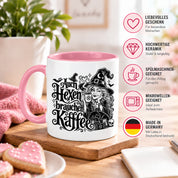 Herzbotschaft Tasse Auch Hexen brauchen Kaffee Lustige Geschenkidee