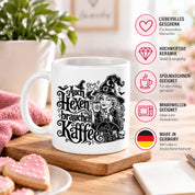 Herzbotschaft Tasse Auch Hexen brauchen Kaffee Lustige Geschenkidee