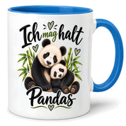 Herzbotschaft Tasse Panda – Ich mag halt Pandas – Geschenk für Pandafans