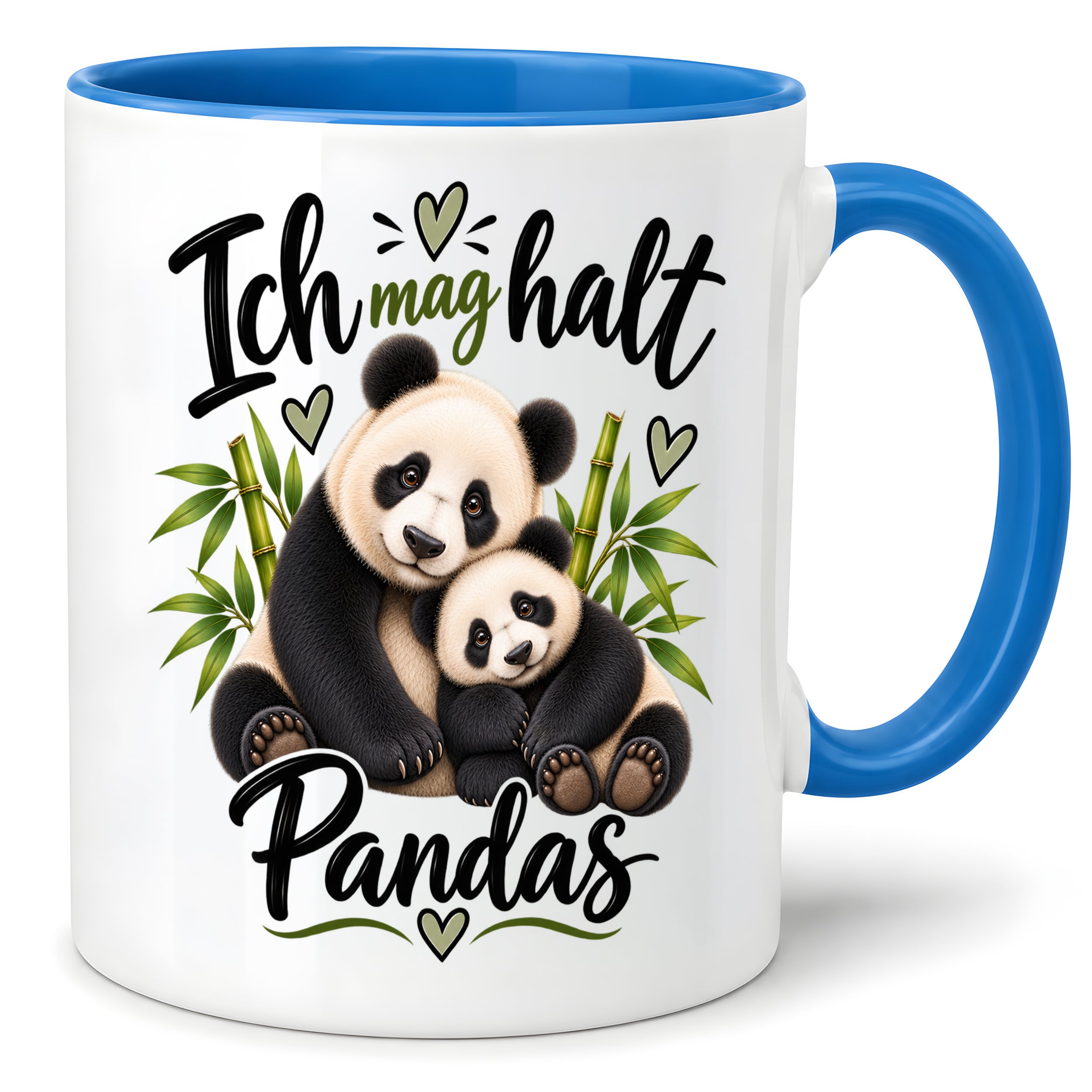 Herzbotschaft Tasse Panda – Ich mag halt Pandas – Geschenk für Pandafans