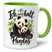 Herzbotschaft Tasse Panda – Ich mag halt Pandas – Geschenk für Pandafans
