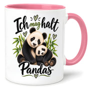 Herzbotschaft Tasse Panda – Ich mag halt Pandas – Geschenk für Pandafans