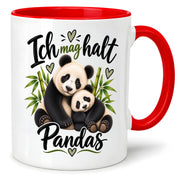 Herzbotschaft Tasse Panda – Ich mag halt Pandas – Geschenk für Pandafans
