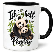 Herzbotschaft Tasse Panda – Ich mag halt Pandas – Geschenk für Pandafans