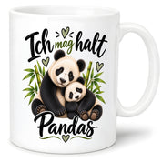 Herzbotschaft Tasse Panda – Ich mag halt Pandas – Geschenk für Pandafans