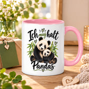 Herzbotschaft Tasse Panda – Ich mag halt Pandas – Geschenk für Pandafans - Rosa
