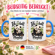 Herzbotschaft Tasse Panda – Ich mag halt Pandas – Geschenk für Pandafans - Blau