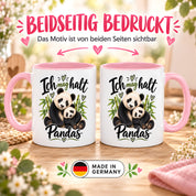 Herzbotschaft Tasse Panda – Ich mag halt Pandas – Geschenk für Pandafans - Rosa
