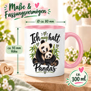 Herzbotschaft Tasse Panda – Ich mag halt Pandas – Geschenk für Pandafans - Rosa