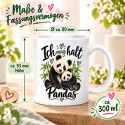 Herzbotschaft Tasse Panda – Ich mag halt Pandas – Geschenk für Pandafans
