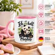 Herzbotschaft Tasse Panda – Ich mag halt Pandas – Geschenk für Pandafans - Rosa