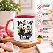 Herzbotschaft Tasse Panda – Ich mag halt Pandas – Geschenk für Pandafans - Rot