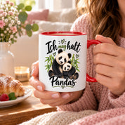 Herzbotschaft Tasse Panda – Ich mag halt Pandas – Geschenk für Pandafans - Rot