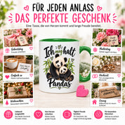 Herzbotschaft Tasse Panda – Ich mag halt Pandas – Geschenk für Pandafans - Grün