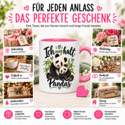 Herzbotschaft Tasse Panda – Ich mag halt Pandas – Geschenk für Pandafans - Rosa