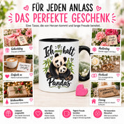 Herzbotschaft Tasse Panda – Ich mag halt Pandas – Geschenk für Pandafans - Schwarz