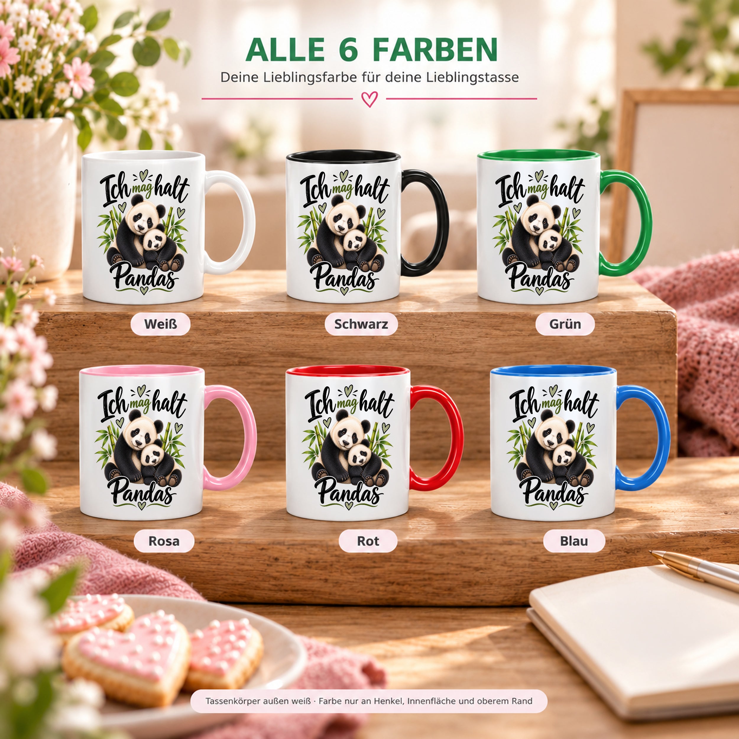 Herzbotschaft Tasse Panda – Ich mag halt Pandas – Geschenk für Pandafans