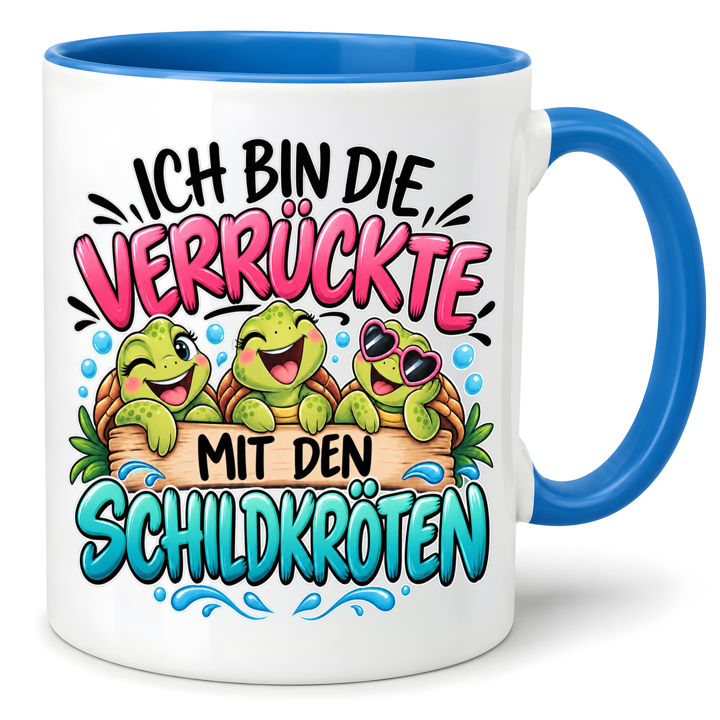 Herzbotschaft Tasse Verrückte mit Schildkröten Geschenk 330 ml